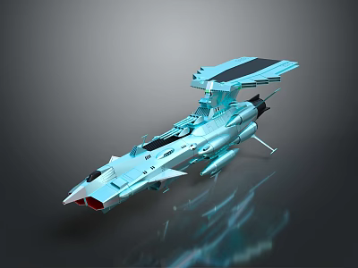 Futuristic Sci Fi Spaceship With Sleek Metallic Design And Aerodynamic Structure 3d model
