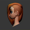 Game And Movie Character 3D Model With Orange Hair Blue Eyes And Cartoon Style Head