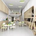 Modern Kindergarten Spring Field Flower First Class 3d model