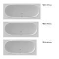 Three Modern White Ceramic Built-in Bathtubs in Simple Bathroom Design 3d model