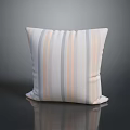 Soft Striped Decorative Pillow With Pastel Gray Pink And White Colors For Home Living
