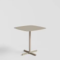Modern Minimalist Coffee Table with Square Top and Single Leg Design 3d model