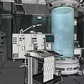 Research Laboratory Featuring High Tech Control Panels Cylindrical Vessel And Monitoring Displays