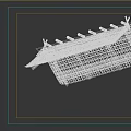 Traditional Wooden Roof Structure with Overlapping Tiles and Support Beams