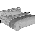 Modern White Double Bed With Soft Pillows And Cozy Blanket And Nightstand