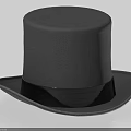 Classic Black Top Hat with Tall Crown and Black Ribbon Band for Formal Occasions