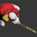 Red Tennis Sportswear with Yellow and Red Sleeves and White Cap for Female Sporty Look