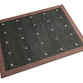 Square Dark Gray Rug With Brown Border And White Pattern Design 3d model