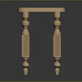 Classic Light Wooden Table With Twisted Carved Legs And Bulbous Decorations