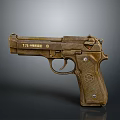 Vintage T23 Chinese Made Pistol With Metallic Body And Historical Firearm Design