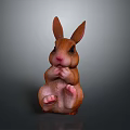 Cute Brown Rabbit Decorative Figurine Sitting With Hands Together And Ears Up