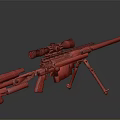 Sniper Rifle With Scope Bipod And Metallic Finish On Dark Background 3d model