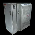 White Metal Utility Box With Graffiti Locks And 205 FR Numbering