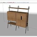 Modern Wooden Entryway Sidetable Cabinet With Double Doors Metal Frame And Shelf