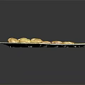 Delicious Butter Cookies on Yellow Square Plate with Decorative Edge and Black Background