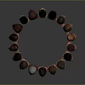 Male Head Models in Circular Arrangement with Diverse Facial Features and Hairstyles