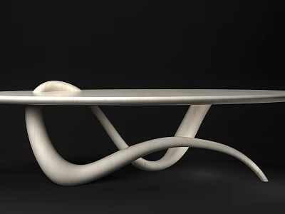 Modern Dining Table With Unique Curved Base And Sleek Contemporary Design 3d model