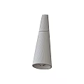 Modern Wall Lamp With White Marble Conical Shade And Black Top On Paneled White Wall