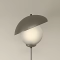 Sleek Modern Floor Lamp with Metallic Shade White Globe and Black Base