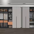 Modern Wardrobe Design With Sliding Doors Hanging Rods Storage Drawers And Shelves