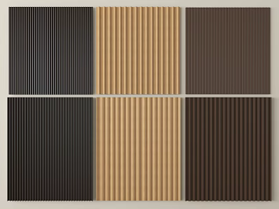 Textured Wooden Wall Panels With Vertical Stripes In Various Color Options 3d model
