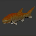 Red And Orange Spotted Fish 3D Modeled Aquatic Animal On Reflective Surface