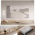 Modern TV Background Wall with Projection Screen Wall Lights TV Cabinet and Decorative Vase