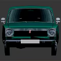 Vintage Green Sedan Car With Classic Body Design And Retro Exterior Styling