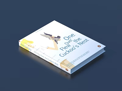 One Flew Over the Cuckoos Nest Book Cover With Yellow Design And Flying Figure 3d model