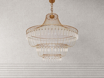 Modern Light Luxury Metal Chandelier 3d model