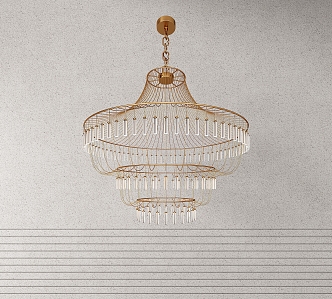 Modern Light Luxury Metal Chandelier 3d model