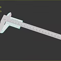 White Plastic Vernier Caliper With Clear Scale For Precise Measurement Tool 3d model