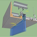 Modern node top node glass partition connected with gypsum board 3d model