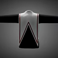 Black Jacket With White Sailor Collar Red Trim And White Pockets 3d model