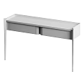 Modern Minimalist Wooden Dining Table With Two Practical Storage Drawers And Various Elegant Color Options