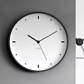Minimalist Modern Wall Clock With White Dial Black Frame And Simple Hands Design 3d model