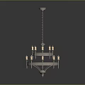 Elegant Classic Chandelier Furniture With Multiple Candle Shaped Arms And Golden Accents