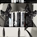 Modern Multi tiered Bookshelf With Metal Frame Decorative Items And Books