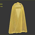 Orange Cloak with Gold Accents Intricate Patterns and Front Button Closure 3d model