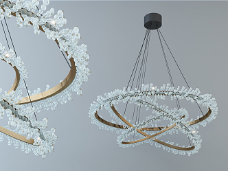 Modern Crystal Chandelier Fashion Simple Metal Crystal Chandelier 3d model