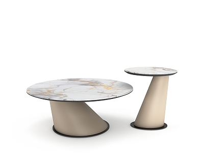 Modern Italian Coffee Table Combination Round Table Corner Table Marble Coffee Table 3d model