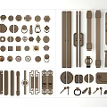 New Chinese Handle Door Handle 3d model