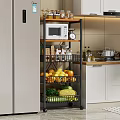 Kitchen Storage Shelf With Multi-tier Design For Microwave Fruits Vegetables And Jars