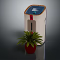 Modern Oxygen Concentrator With Green Potted Plant In Indoor Environment