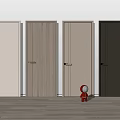 Modern Hinged Doors With Simple Design And Various Colors For Interior Room 3d model