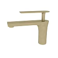 Modern Golden Brass Faucet With Sleek Single Handle And Long Spout