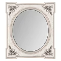 Oval and Rectangular Decorative Mirrors with Ornate Golden White Carved Frames 3d model
