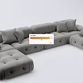 Gray Modular Sectional Sofa With Plush Cushions And Modern Design Elements 3d model