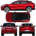 Red Electric SUV Front And Rear Views