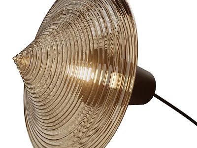 Modern Golden Spiral Glass Wall Lamp With Decorative Design And Black Base 3d model